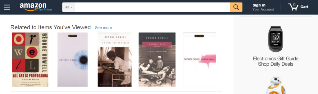 Amazon personalizes content even when you're not logged in