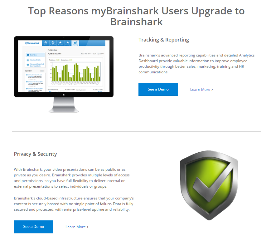 brainshark upgrade CTA