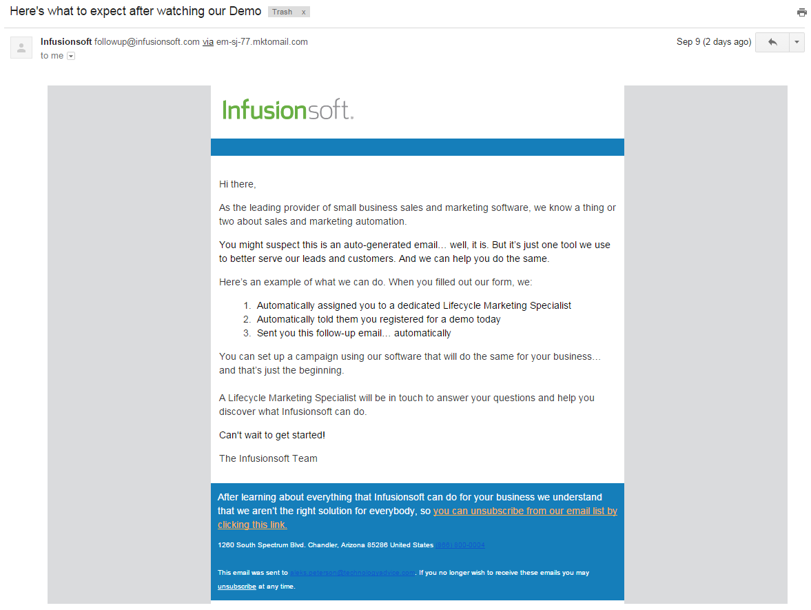 follow-up email