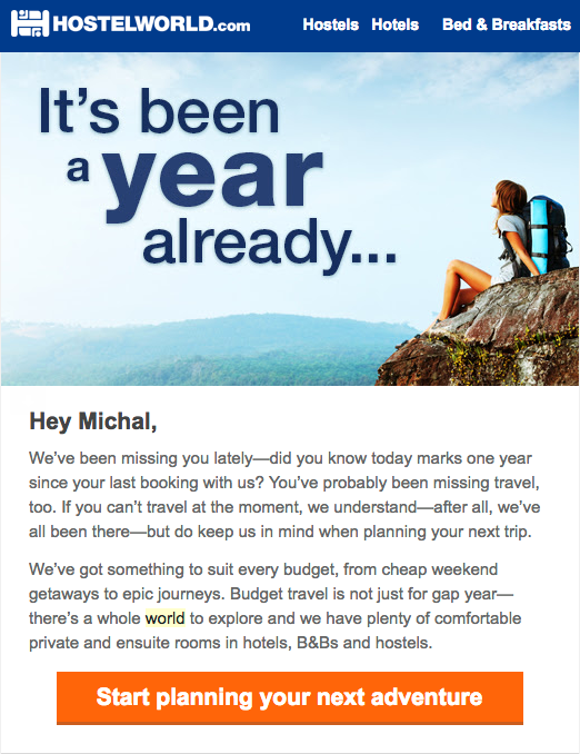 customer reactivation email