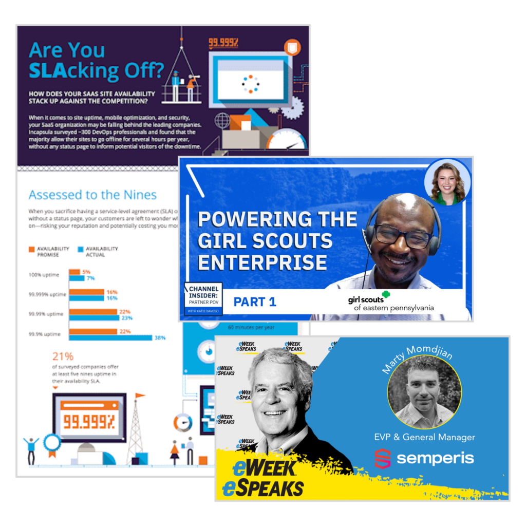rich media graphics like podcasts, videos, and interactive infographics