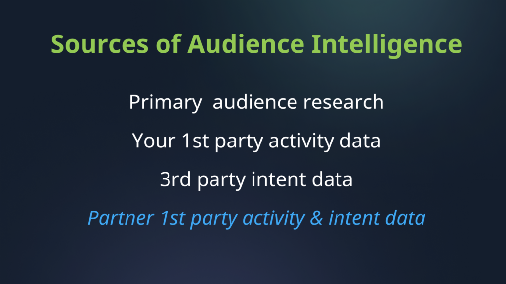 various sources of audience intelligence